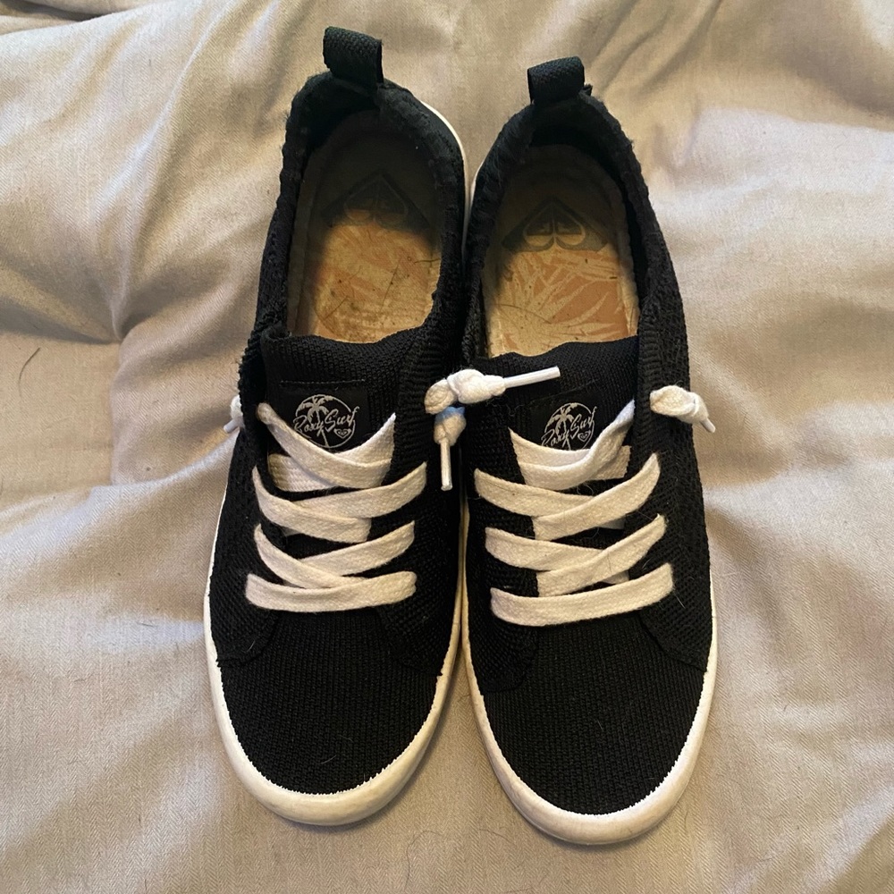 Roxy Bayshore Black Knit Slip on Shoes